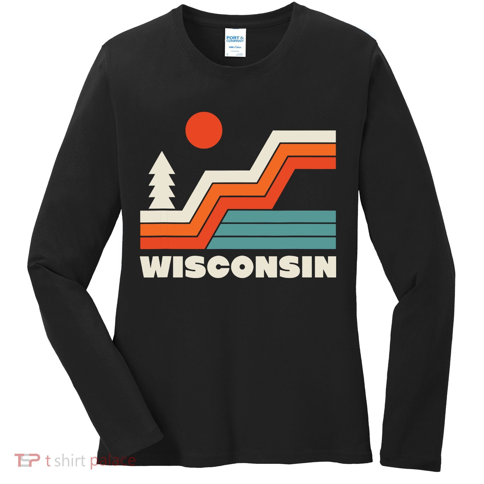 Retro Wisconsin Outdoors Nature Women's Long Sleeve Shirt