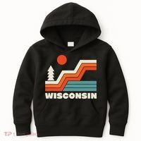 Retro Wisconsin Outdoors Nature Kids Hoodie thumb 0
