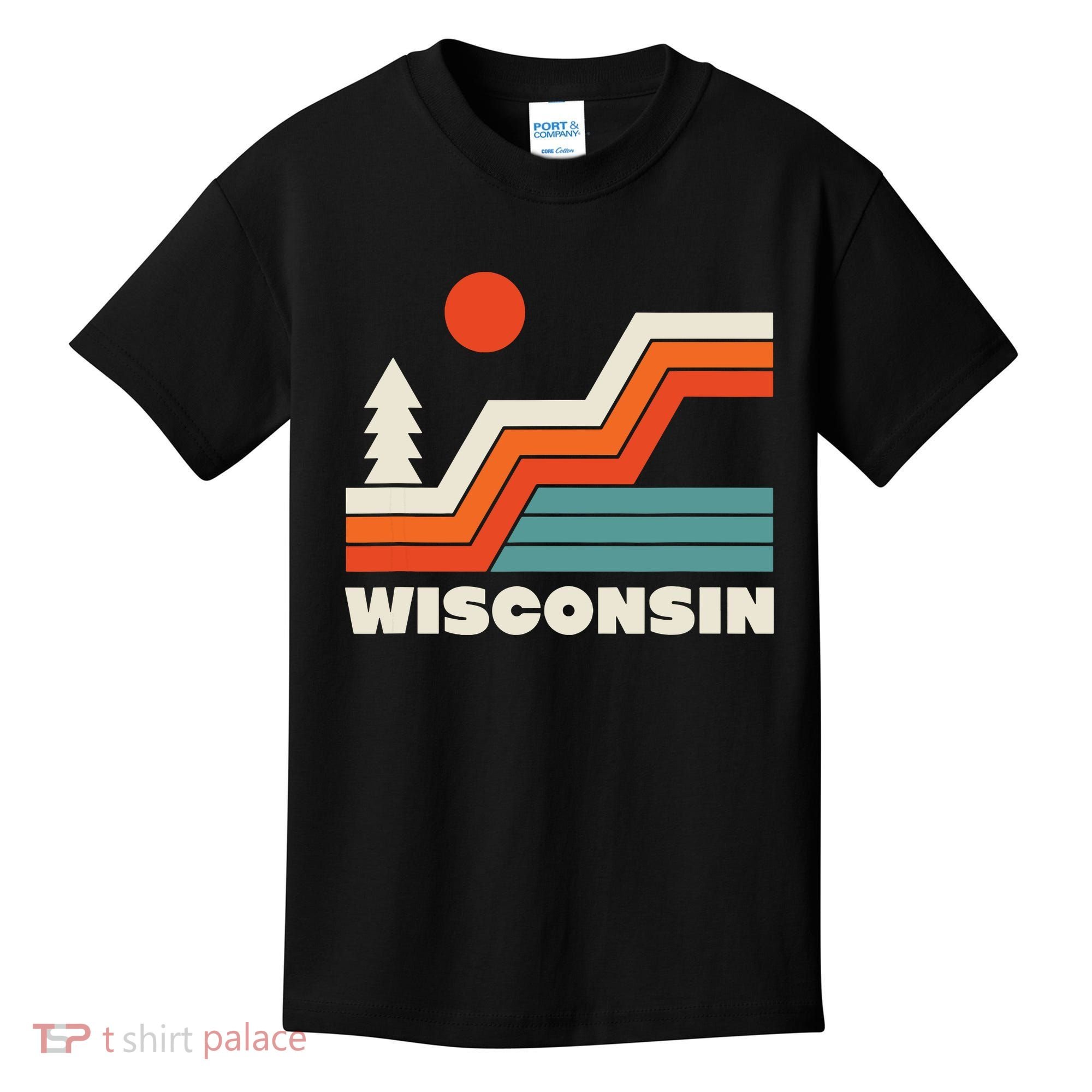 Retro Wisconsin Outdoors Nature Kids T-Shirt