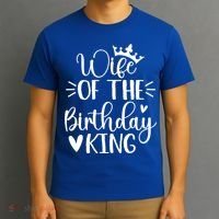 Retro Wife Of The Birthday King Husband Bday Party For Him Gift T-Shirt thumb 3