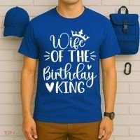 Retro Wife Of The Birthday King Husband Bday Party For Him Gift T-Shirt thumb 6