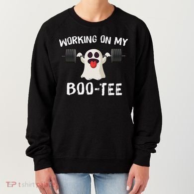 Retro Working On My Booty Cute Funny Boujee Ghost Halloween Women's Sweatshirt