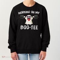 Retro Working On My Booty Cute Funny Boujee Ghost Halloween Women's Sweatshirt thumb 0
