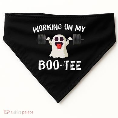 Retro Working On My Booty Cute Funny Boujee Ghost Halloween USA-Made Doggie Bandana