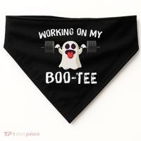 Retro Working On My Booty Cute Funny Boujee Ghost Halloween USA-Made Doggie Bandana thumb 0