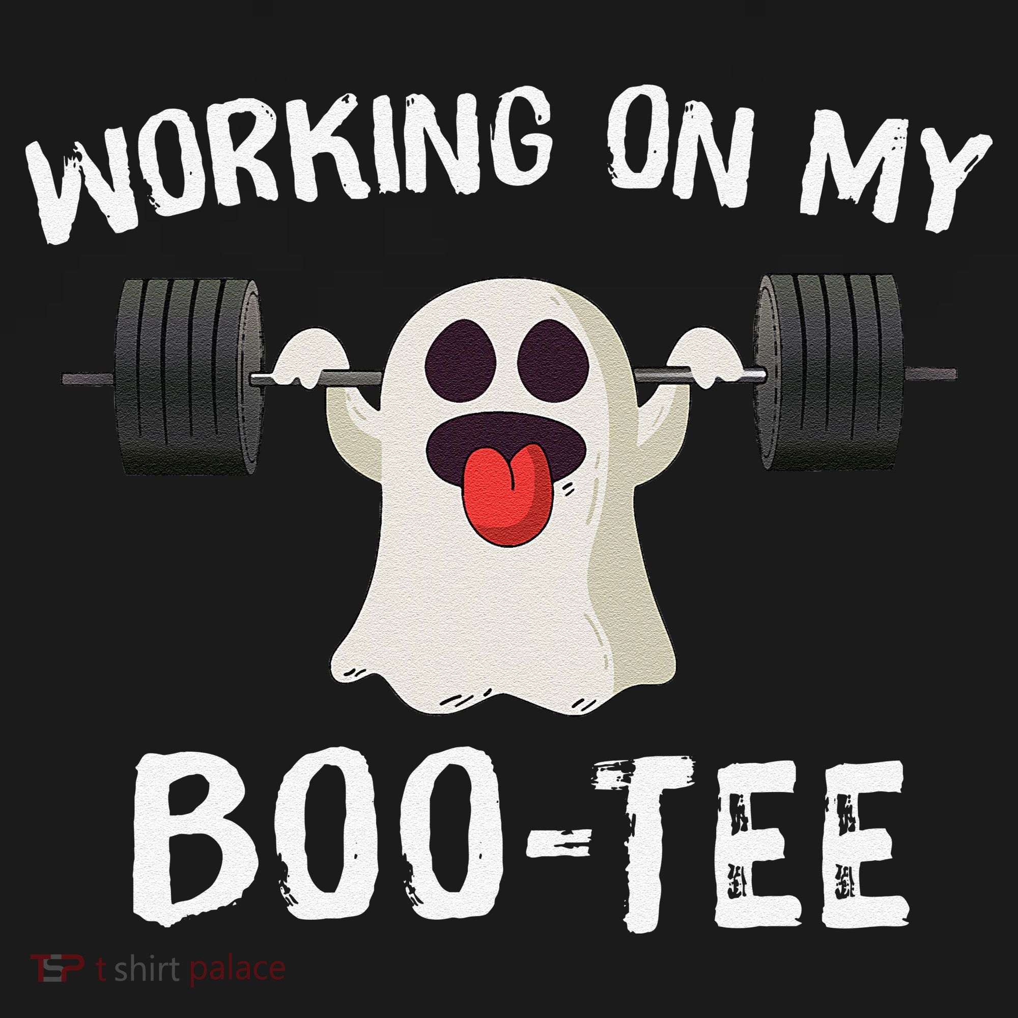 Retro Working On My Booty Cute Funny Boujee Ghost Halloween Apron