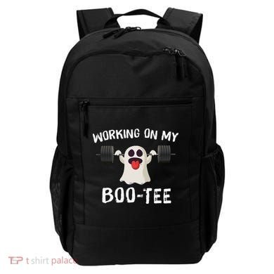 Retro Working On My Booty Cute Funny Boujee Ghost Halloween Backpack