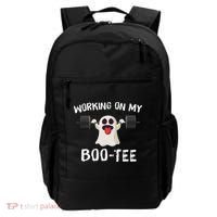Retro Working On My Booty Cute Funny Boujee Ghost Halloween Backpack thumb 0
