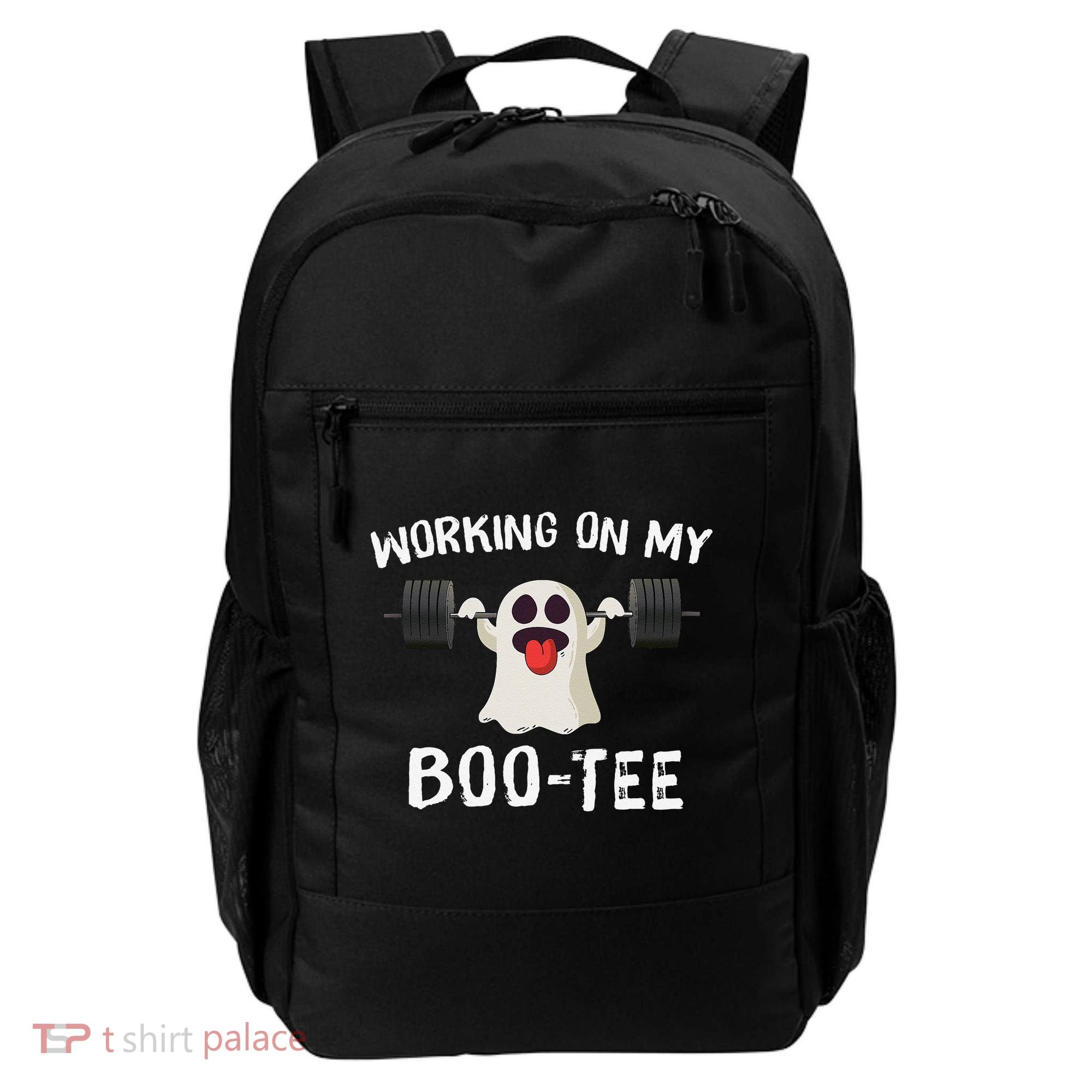 Retro Working On My Booty Cute Funny Boujee Ghost Halloween Backpack
