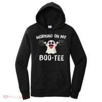 Retro Working On My Booty Cute Funny Boujee Ghost Halloween Women's Hoodie thumb 0