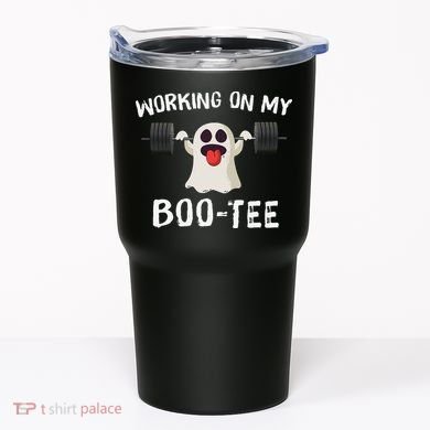 Retro Working On My Booty Cute Funny Boujee Ghost Halloween Tumbler
