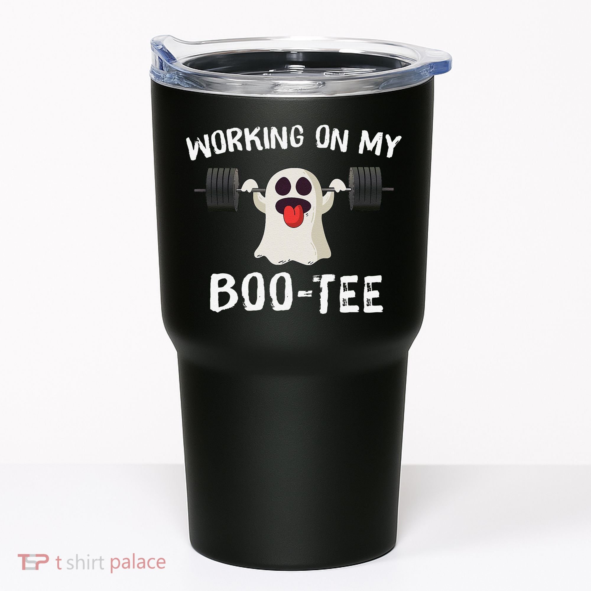 Retro Working On My Booty Cute Funny Boujee Ghost Halloween Tumbler