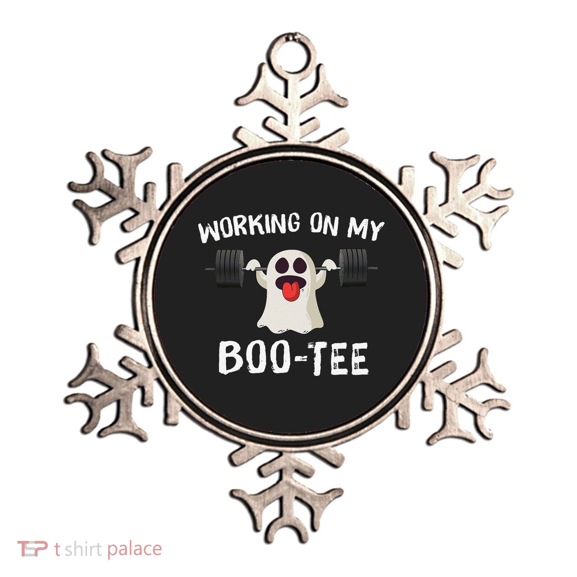Retro Working On My Booty Cute Funny Boujee Ghost Halloween Ornament