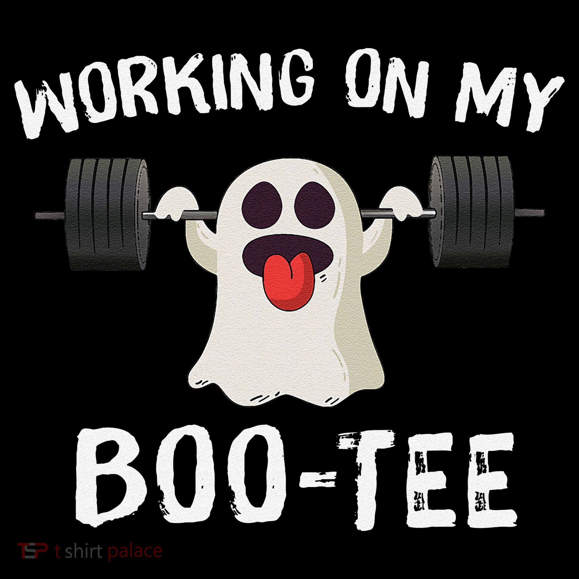 Retro Working On My Booty Cute Funny Boujee Ghost Halloween Baby Bodysuit