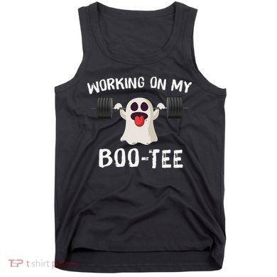 Retro Working On My Booty Cute Funny Boujee Ghost Halloween Tank Top