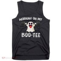 Retro Working On My Booty Cute Funny Boujee Ghost Halloween Tank Top thumb 0