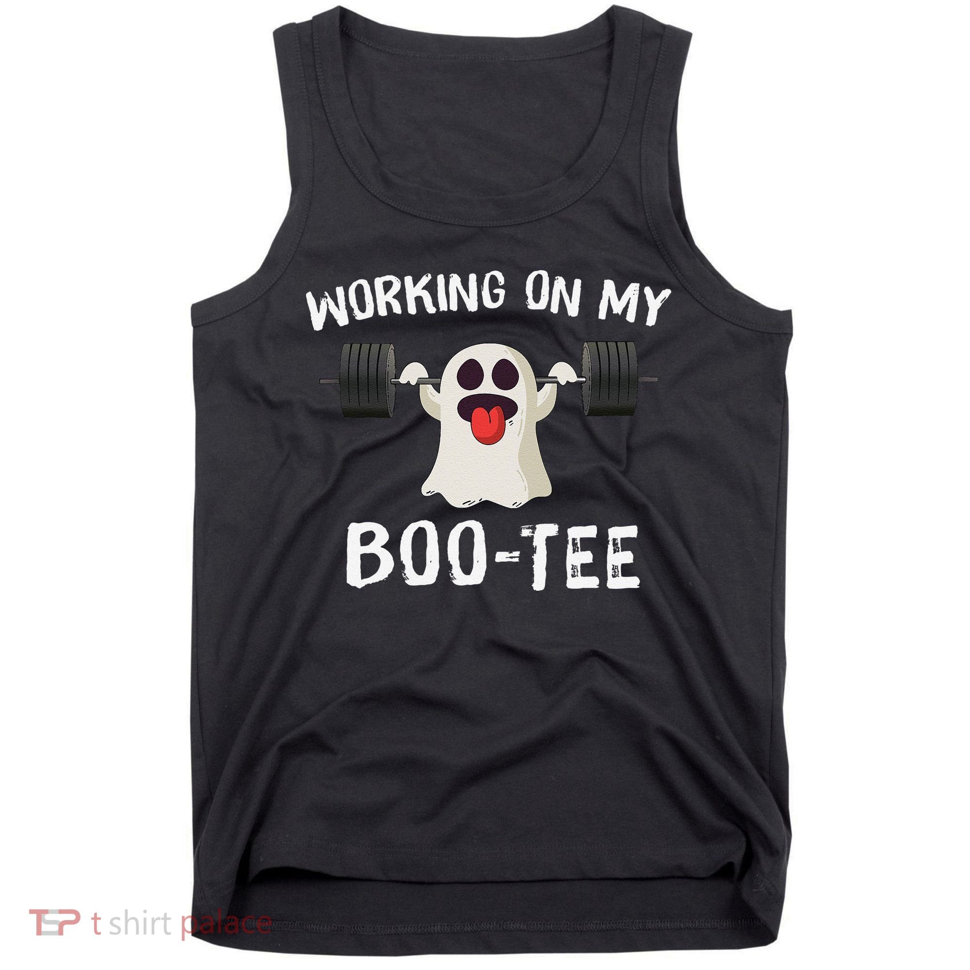 Retro Working On My Booty Cute Funny Boujee Ghost Halloween Tank Top