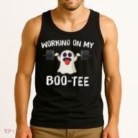 Retro Working On My Booty Cute Funny Boujee Ghost Halloween Tank Top thumb 3