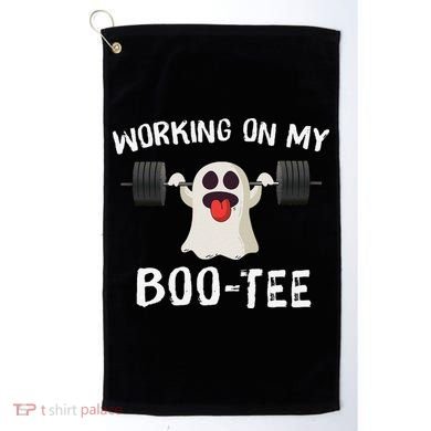 Retro Working On My Booty Cute Funny Boujee Ghost Halloween Golf Towel