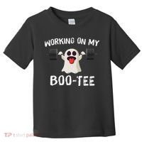 Retro Working On My Booty Cute Funny Boujee Ghost Halloween Toddler T-Shirt thumb 0
