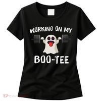 Retro Working On My Booty Cute Funny Boujee Ghost Halloween Women's T-Shirt thumb 0