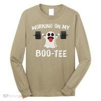 Retro Working On My Booty Cute Funny Boujee Ghost Halloween Long Sleeve Shirt thumb 0