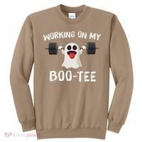 Retro Working On My Booty Cute Funny Boujee Ghost Halloween Sweatshirt thumb 0