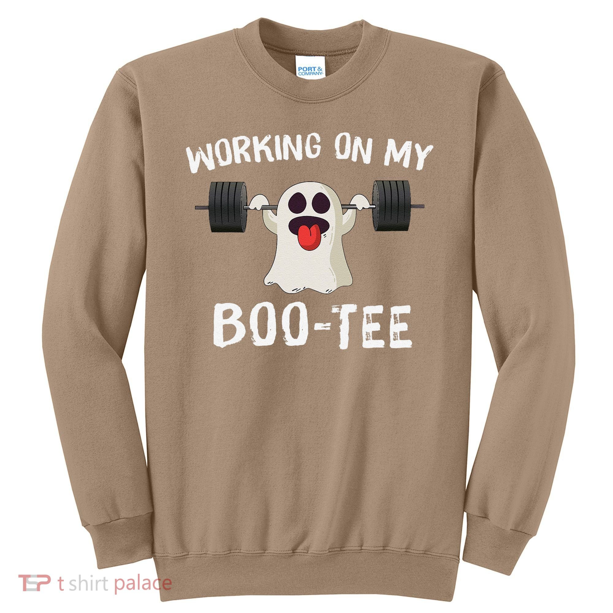 Retro Working On My Booty Cute Funny Boujee Ghost Halloween Sweatshirt