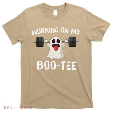 Retro Working On My Booty Cute Funny Boujee Ghost Halloween T-Shirt