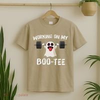 Retro Working On My Booty Cute Funny Boujee Ghost Halloween T-Shirt thumb 2