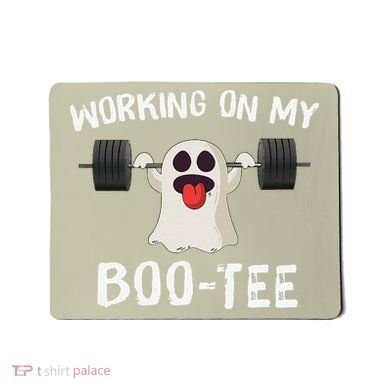 Retro Working On My Booty Cute Funny Boujee Ghost Halloween Mousepad