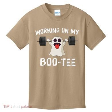 Retro Working On My Booty Cute Funny Boujee Ghost Halloween Kids T-Shirt