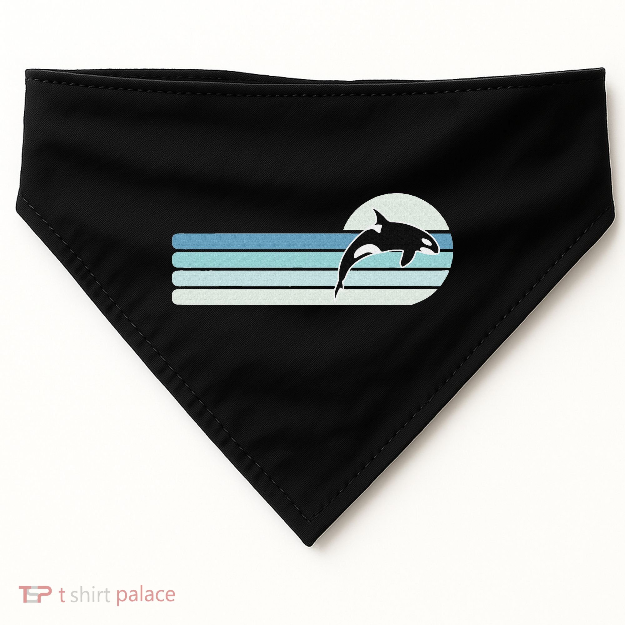 Retro Whale Orca USA-Made Doggie Bandana