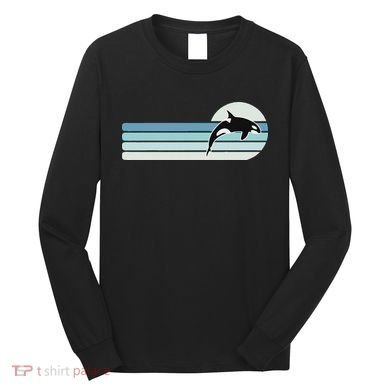 Retro Whale Orca Long Sleeve Shirt