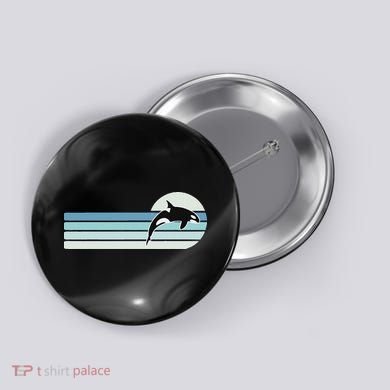 Retro Whale Orca Button