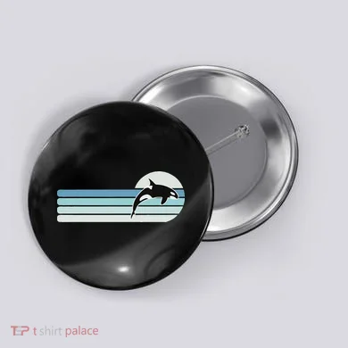 Retro Whale Orca Button