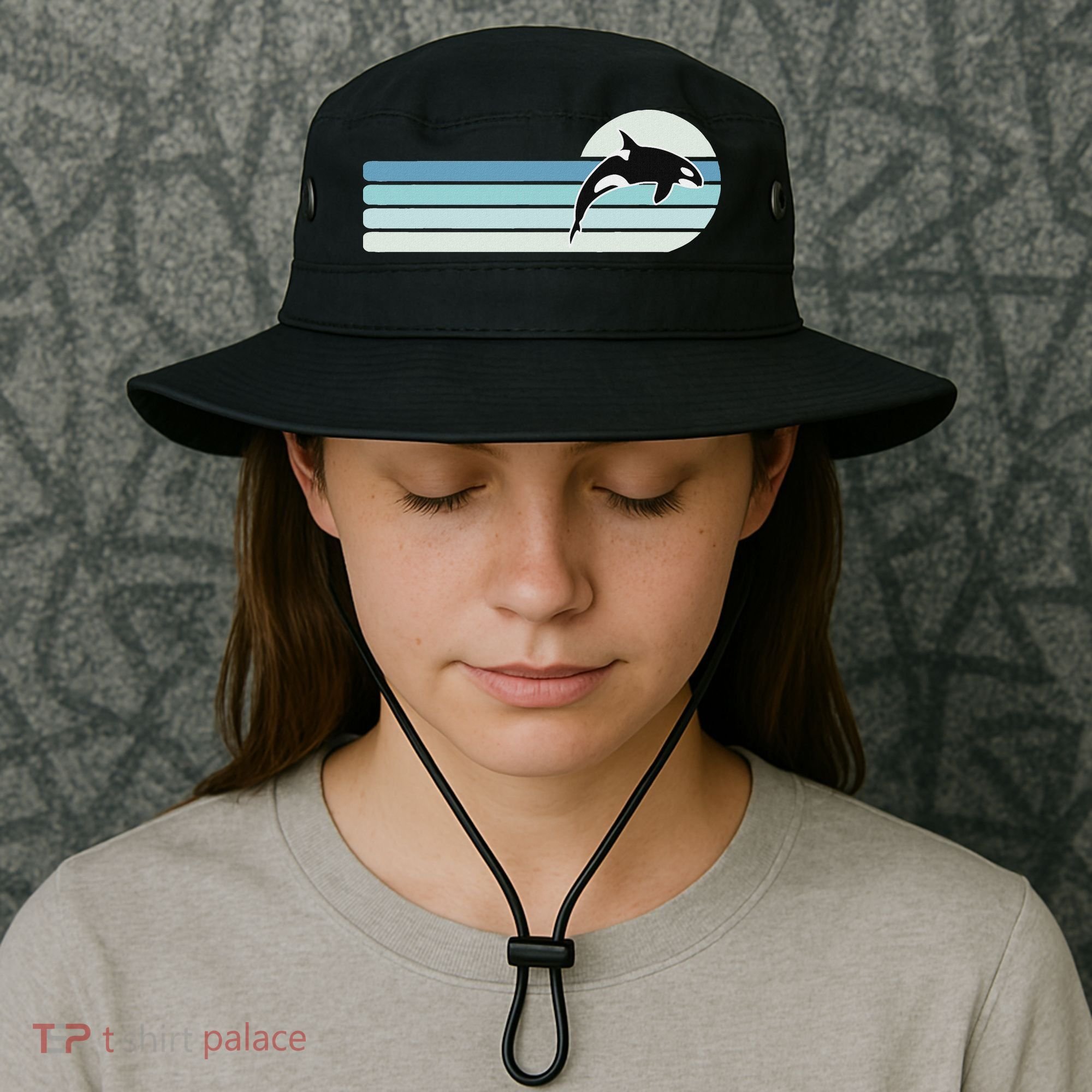 Retro Whale Orca Bucket Hat