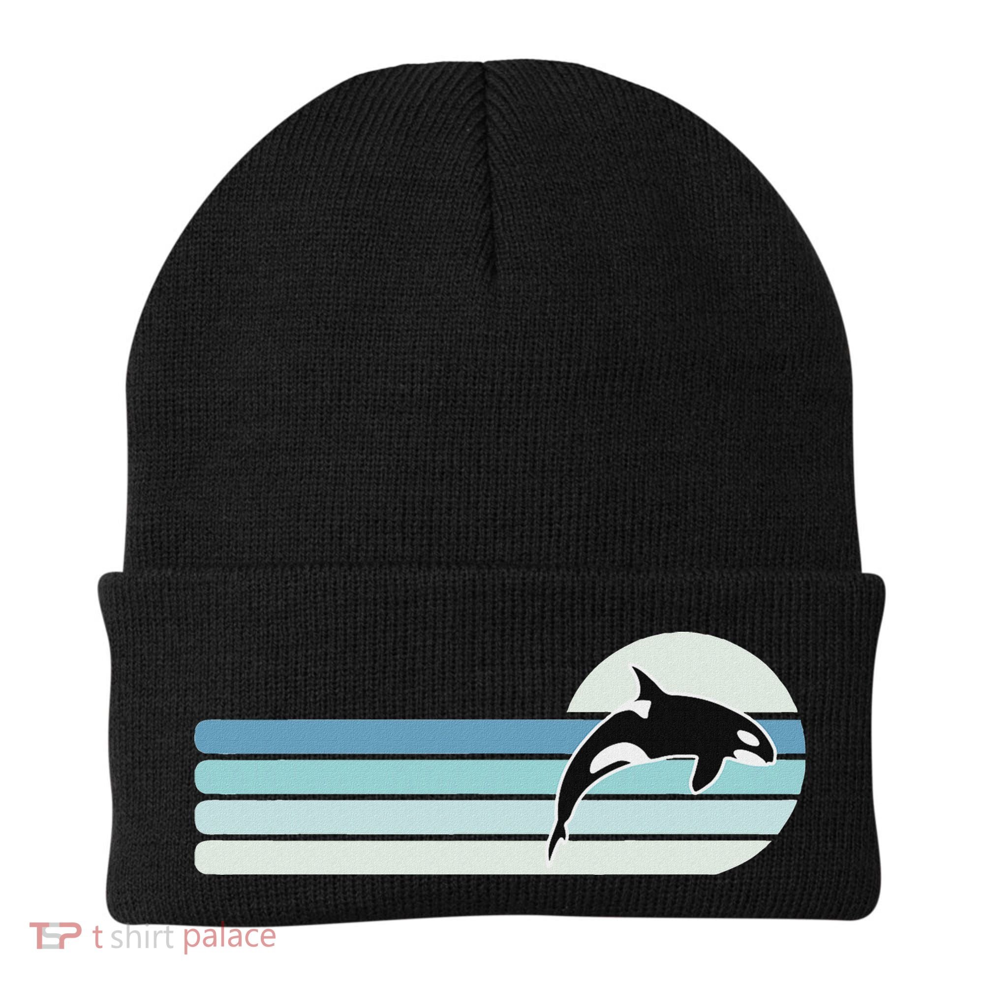 Retro Whale Orca Beanie