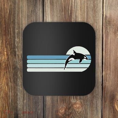 Retro Whale Orca Coaster