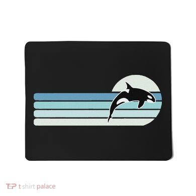 Retro Whale Orca Mousepad