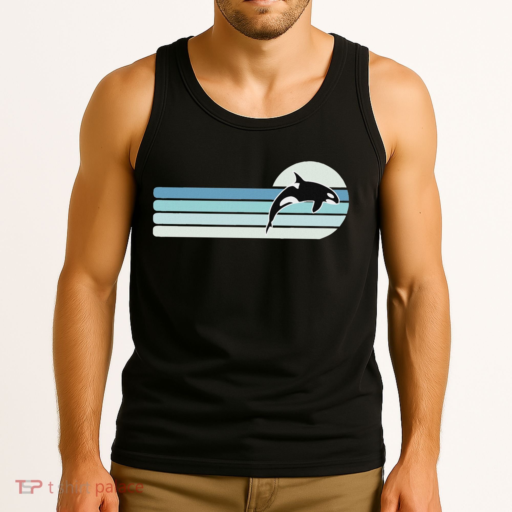 Retro Whale Orca Tank Top