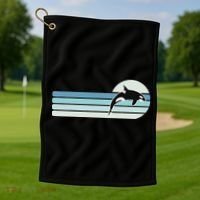 Retro Whale Orca Golf Towel thumb 1