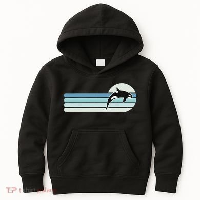 Retro Whale Orca Kids Hoodie