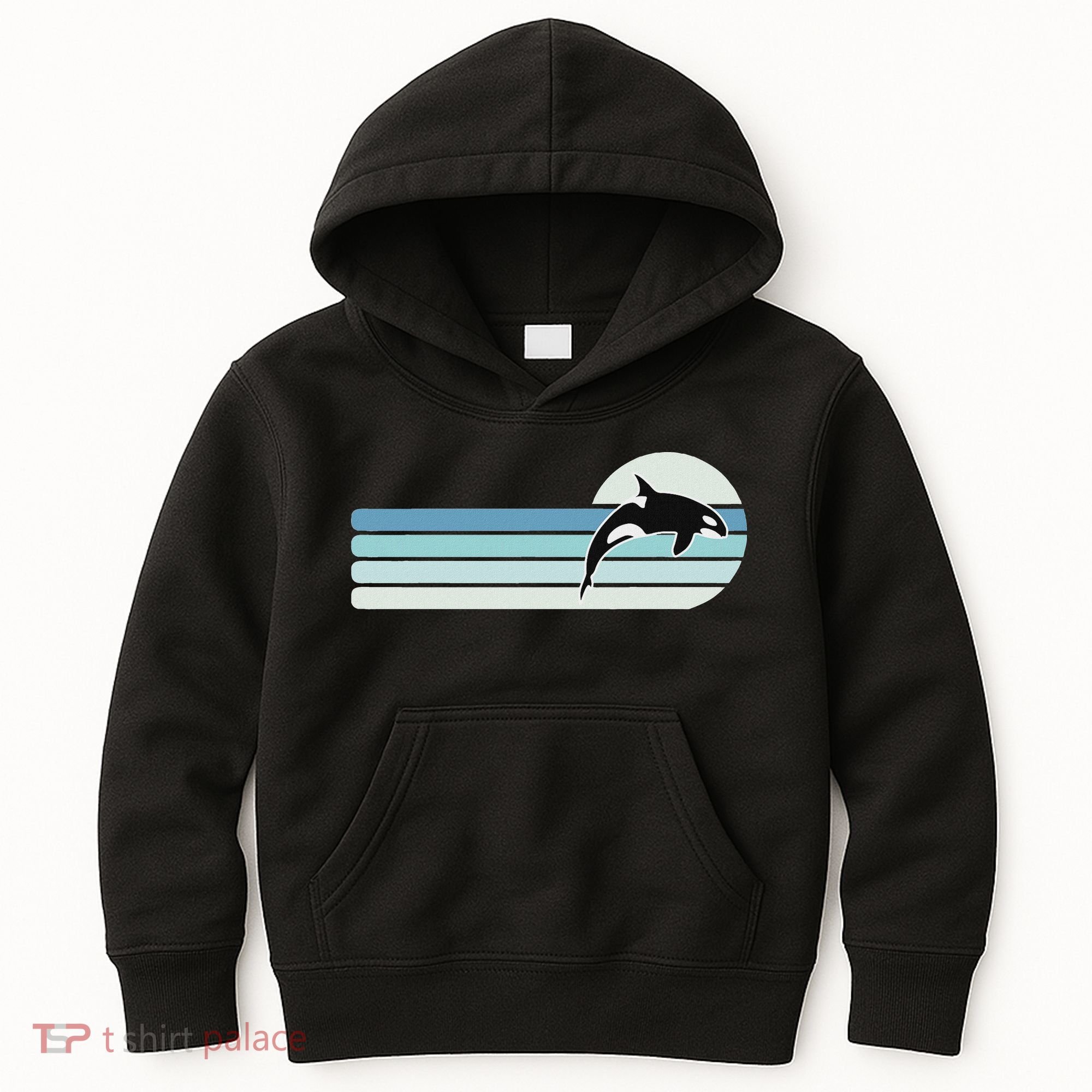 Retro Whale Orca Kids Hoodie
