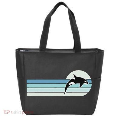 Retro Whale Orca Tote Bag