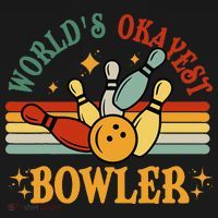 Retro Worlds Okayest Bowler Funny Men Women Mom Kids Bowling Women's Tank Top thumb 5