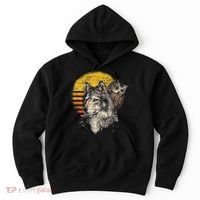 Retro Wolf Owl Hoodie thumb 0