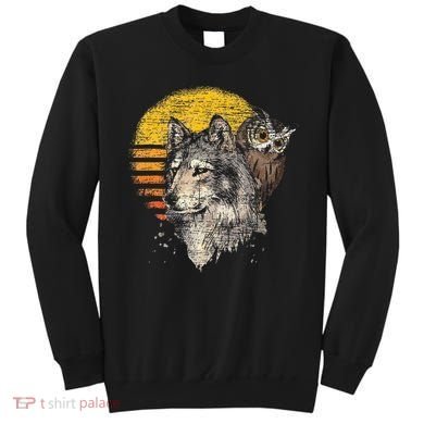 Retro Wolf Owl Sweatshirt