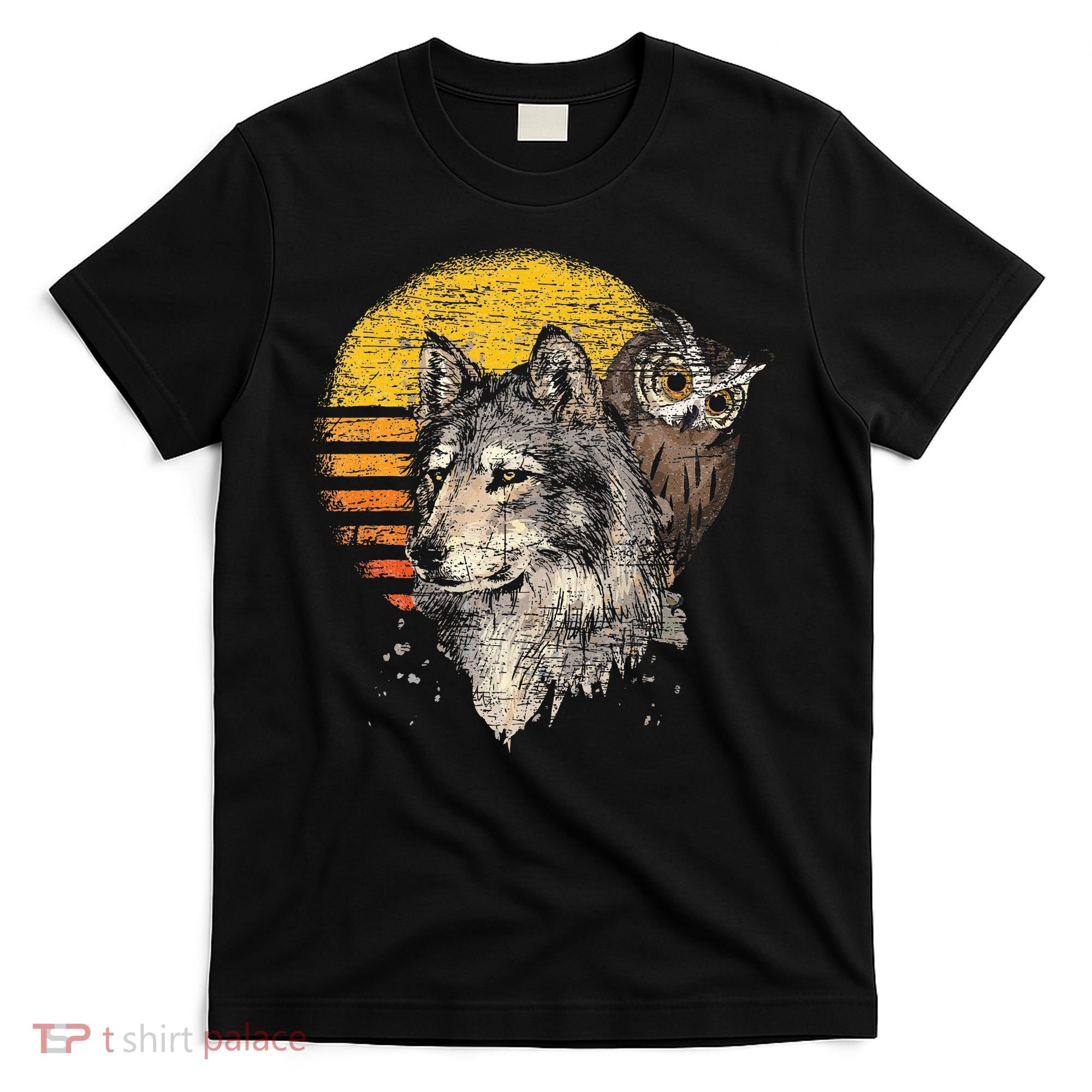 Retro Wolf Owl T-Shirt