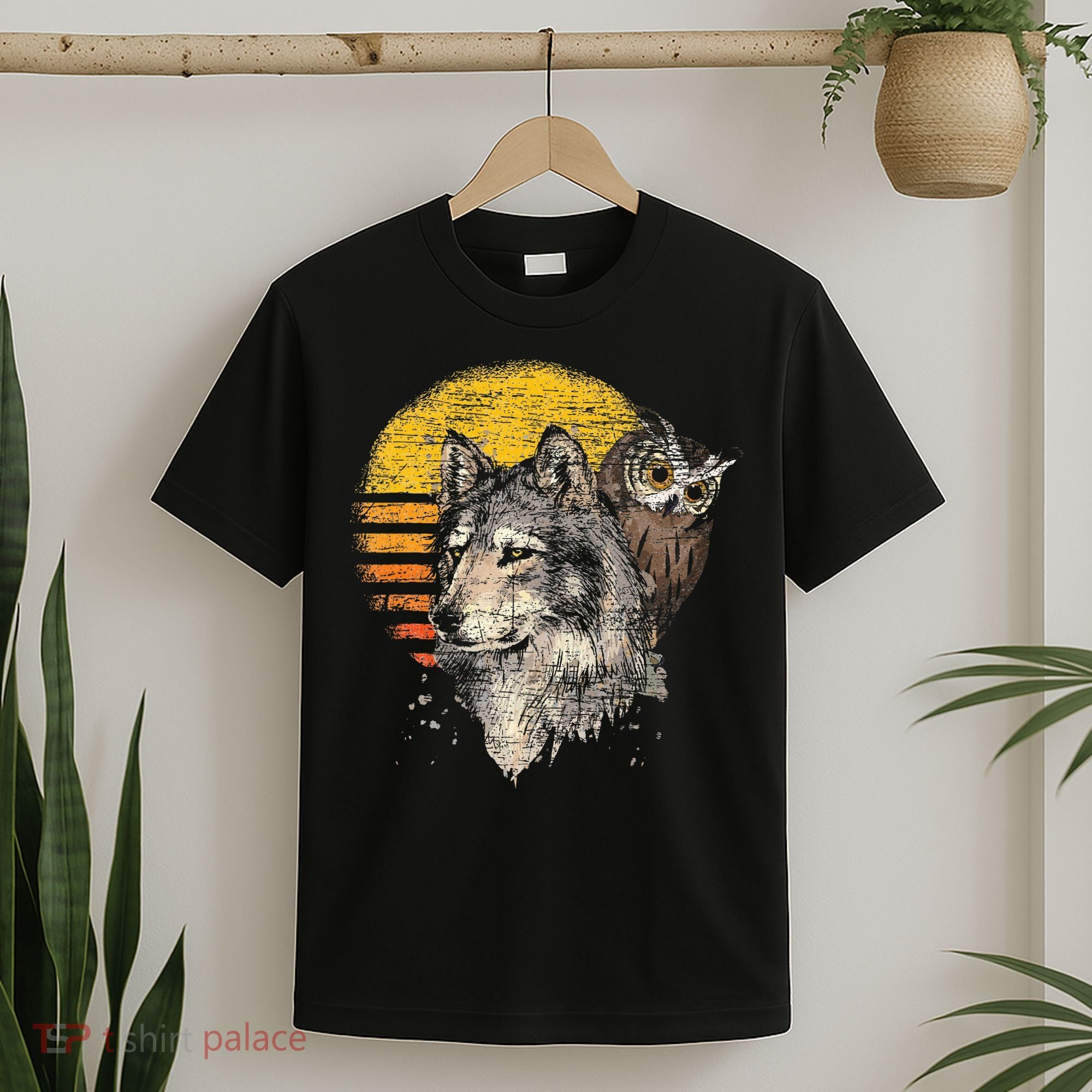 Retro Wolf Owl T-Shirt